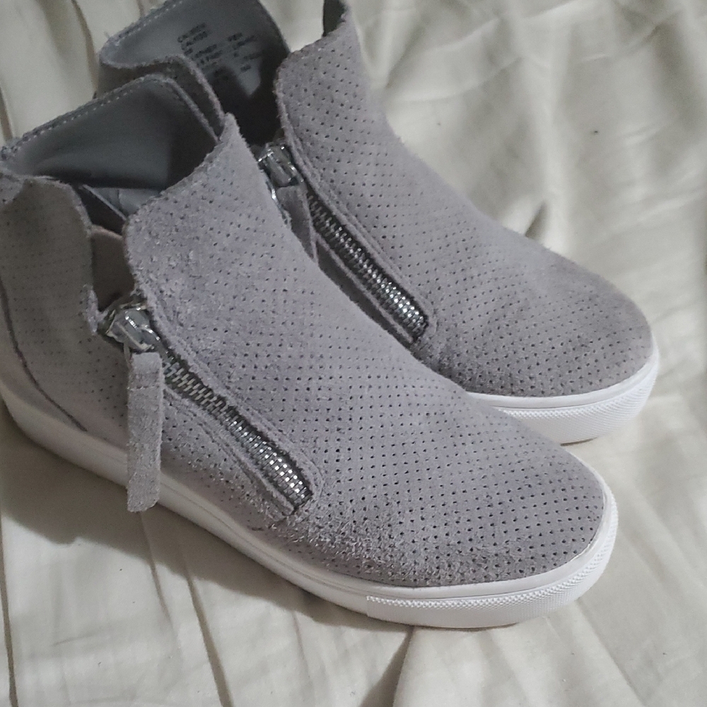 Steve Madden Gray Perforated High-Top Sneakers